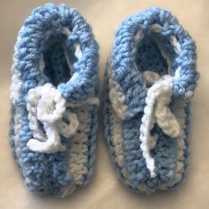 Handmade Baby Shoes Blue/White NWOT